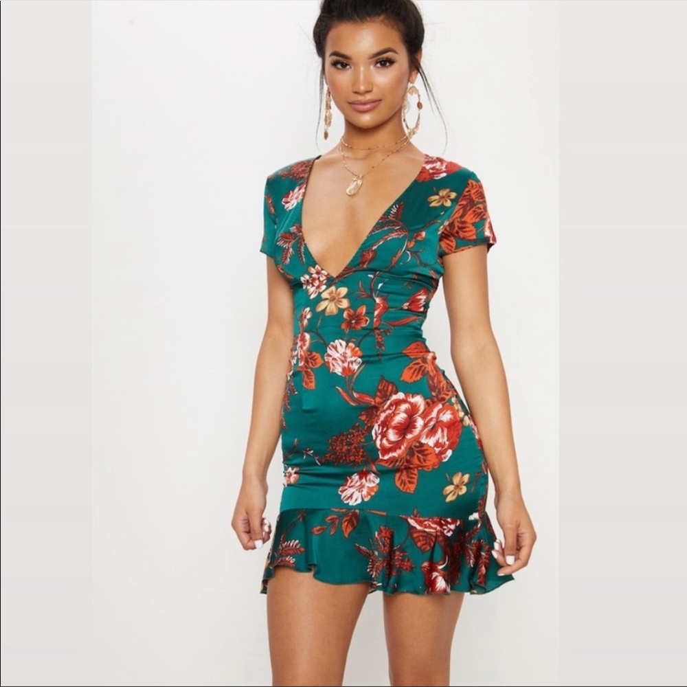 Emerald Green Criss Cross Back Dress